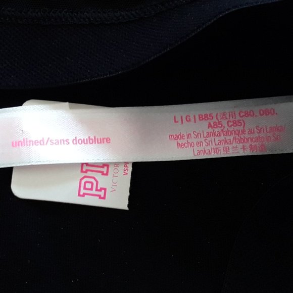 Victoria's Secret Pink Strapless Tube Top Metallic Black/Silver, Sz. L - Picture 8 of 12